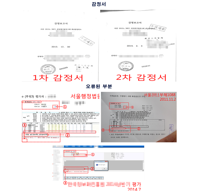 캡쳐된 영상감정의 허위 판독